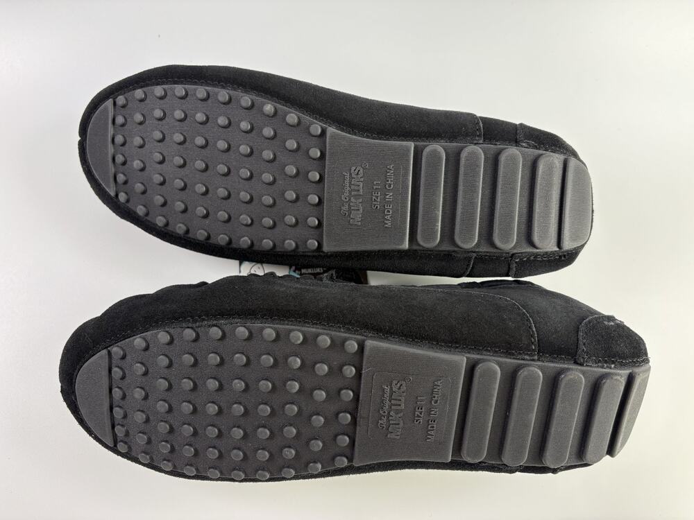 Muk Luks Men's Suede Moccasin Slippers , Black Size 11